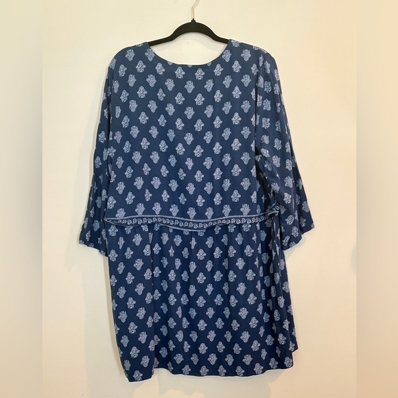 J. Jill Seaside Woodblock Print Boho Cottagecore Tunic Size XL - Picture 4 of 12